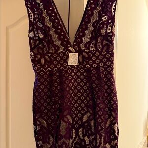 NWT Free People Purple Lace Dress s